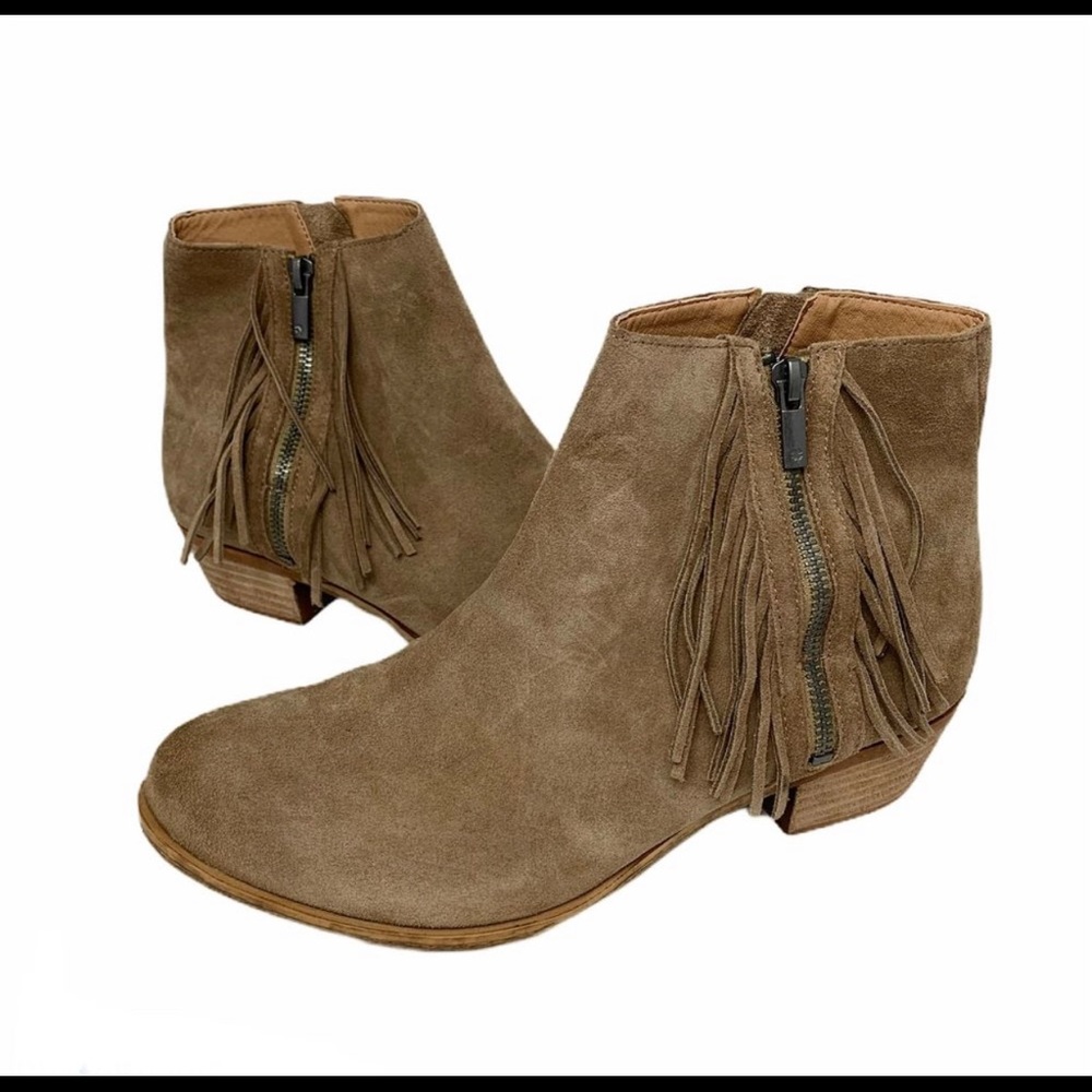 Lucky Suede Leather Fringe Booties 12M